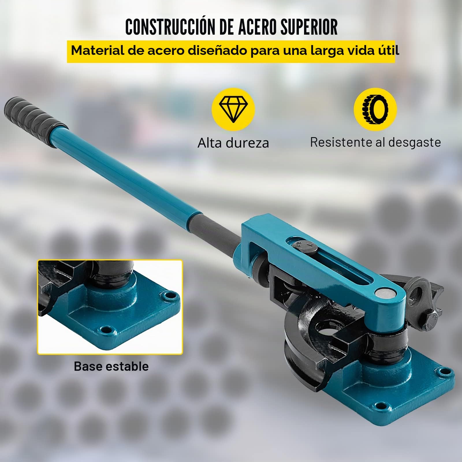 VEVOR Dobladora de Tubos Universal, Dobladora de Tubos, Dobladora de Tubos Acero, Dobladora Manual de Acero al Carbono, Dobladora de Tubos Manual, con 7 Dados, Diámetro de Tubería de 10 mm-25 mm