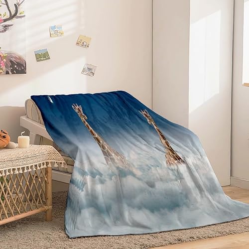 Miniatura 5 de Manta de forro polar para mujeres, hombres y niños, súper suave, regalo (60 x 80 pulgadas), manta con patrón de jirafa espacial, cómoda, cálida,