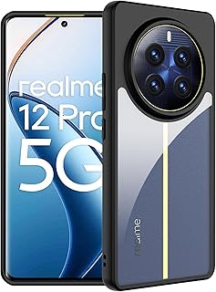 حافظة حماية كاملة من دي ال 3 موبيلاك متوافقة مع ريلمي 12 برو وريلمي 12 برو بلس 5G، حافظة حماية كاملة مضادة للصدمات والاصفرار من الدرجة العسكرية - اسود