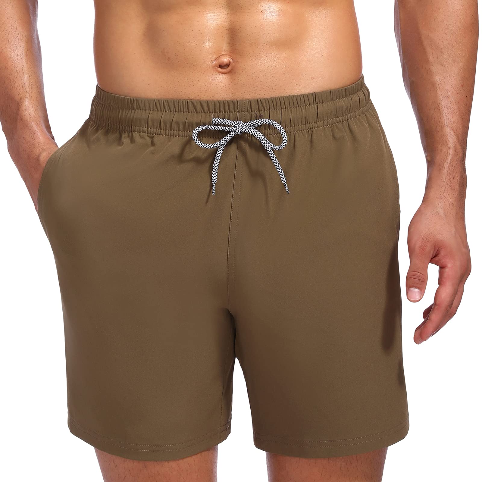 Mens Swim Trunks Quick Dry Swim Shorts Mesh Lining Swimwear Bathing Suits with Pockets-image-41