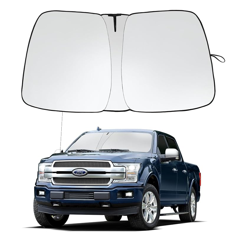 Protetor solar dobrável para para-brisa dianteiro GZSH compatível com Ford F150 2015–2020