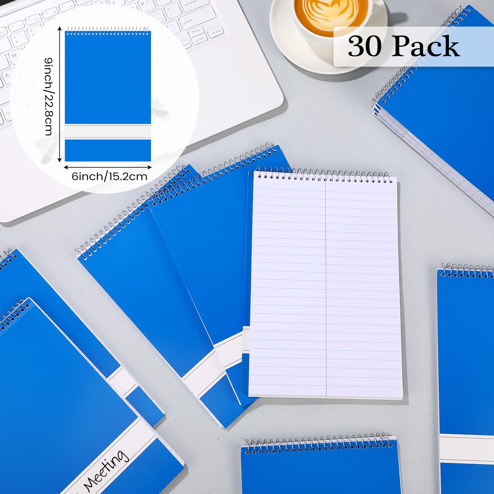Cholemy 30 Pack Spiral Steno Pads 6 X 9 Inches 60 Sheets