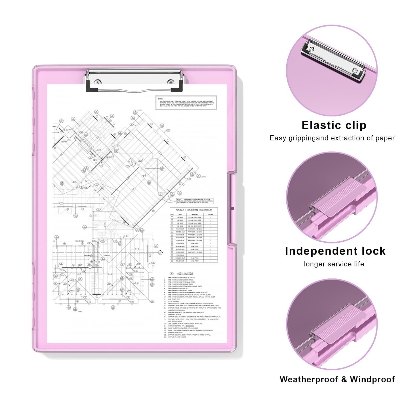 Hnogri Clipboard with Storage, Folder Nursing Clipboards Side Opening, Heavy Duty Clipboard with Dual Compartment Storage Box - Image 3