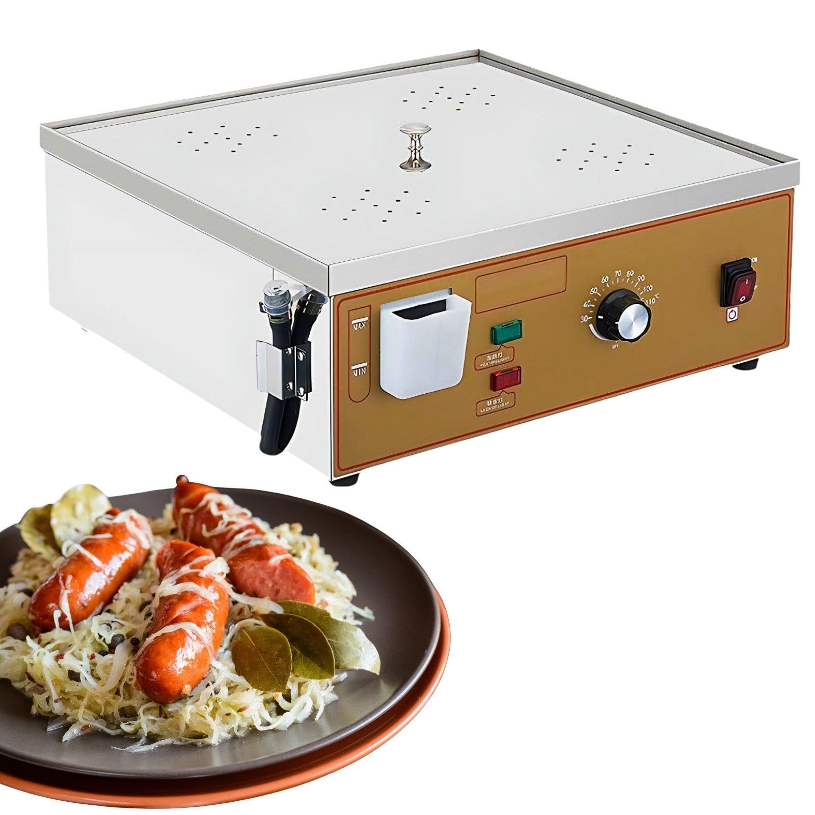Elektryczny parowar do dim sum – szybkie nagrzewanie w zaledwie 3 minuty | Precyzyjna regulacja temperatury w zakresie 30–110°C, obudowa ze stali nierdzewnej, grzałka w kształcie litery U