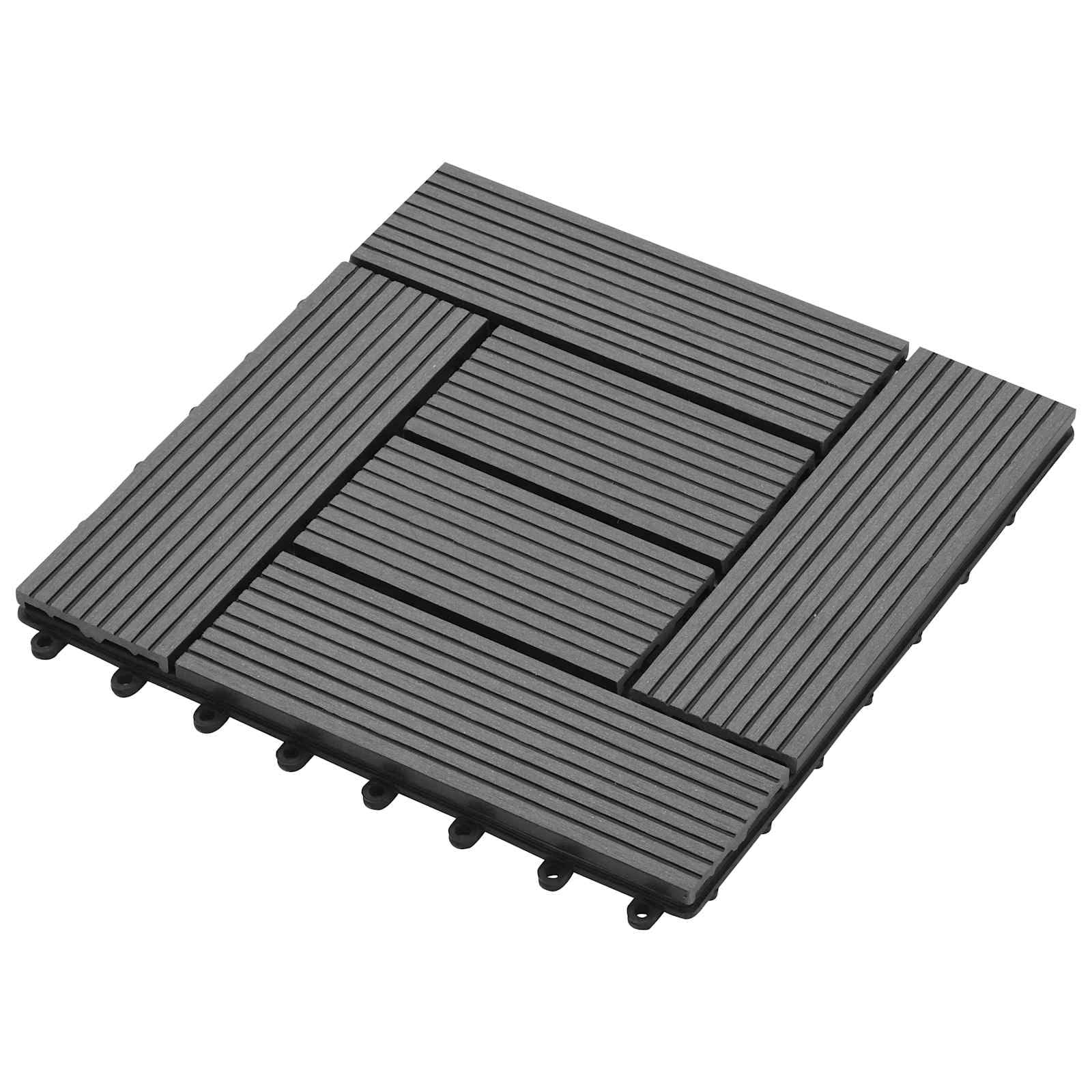 Generisch Terrassenfliese 11 STK. Grau 30 x 30 cm WPC,Haushaltsbedarf,8.67 kg-42046661