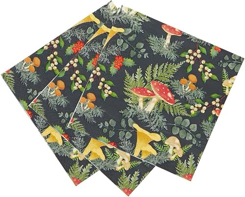 Miniatura 4 de Talking Tables 20 servilletas de cena de otoño para Navidad, Acción de Gracias, cenas, decoupage – Servilletas de hongos y setas del bosque del