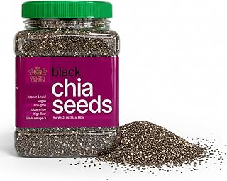 Golden Crown Black Chia Seeds- Gluten-Free Superfood | Rich in Omega-3 & Fiber | Keto Friendly Chia Seeds | Perfect For Chia Pudding, Smoothies, Salads, Baking & More, 24 Oz (1.5 Lb)