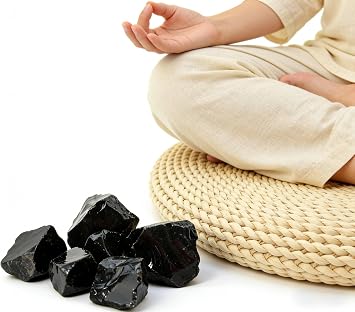 Bulk Rough Black Obsidian Crystal Large 1 Natural Raw Stones Crystal for Tumbling Cabbing Fountain Rocks Decoration Polishing Wire Wrapping Wicca Reiki Healing Crystals