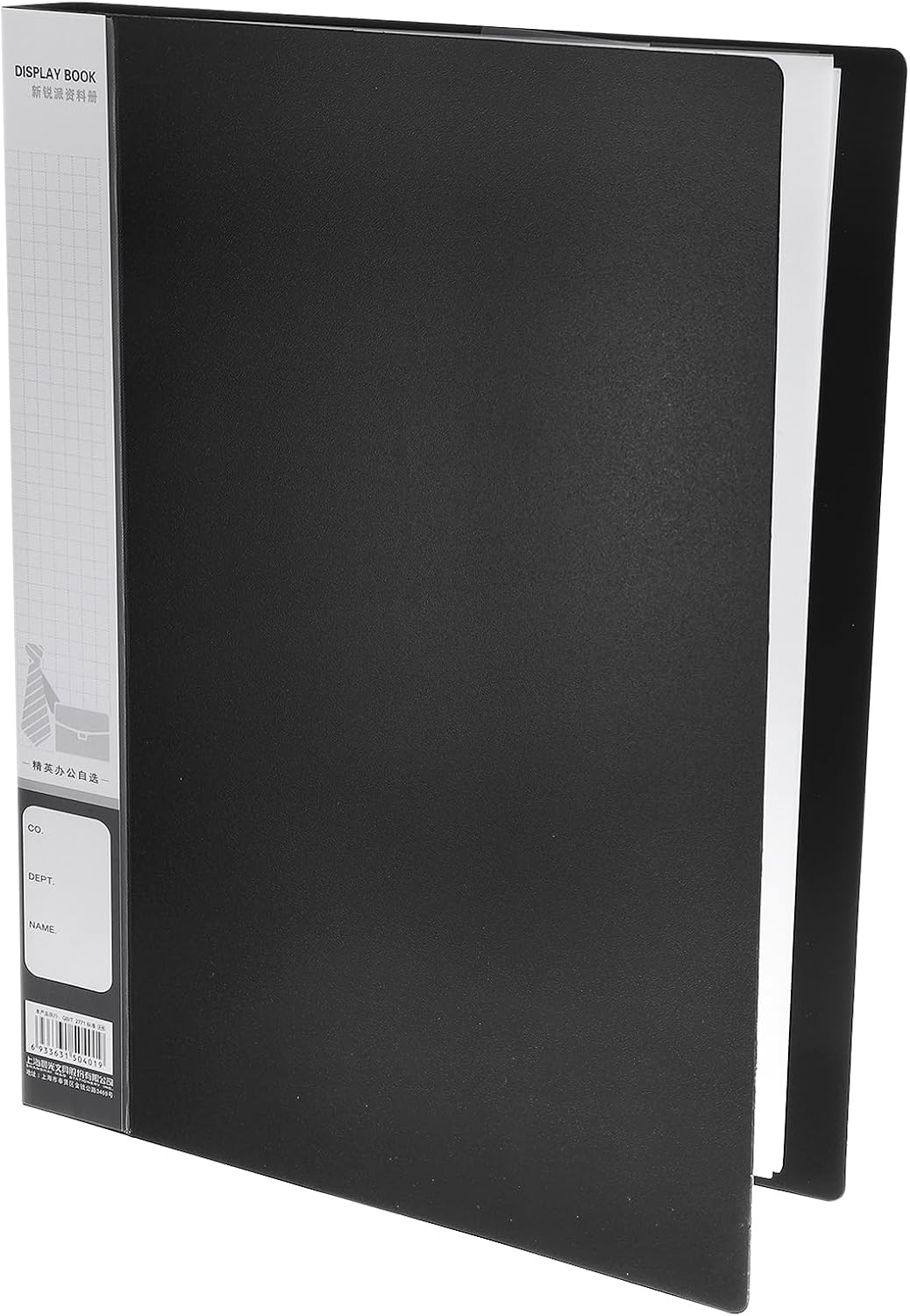 M&G 80-Pocket Binder with PP Plastic Sleeves A4(Black), Art Portfolio Wide Folder with Clear Sheet Protectors, Display 160 Pages for Organizing Documents, 310x255x51mm