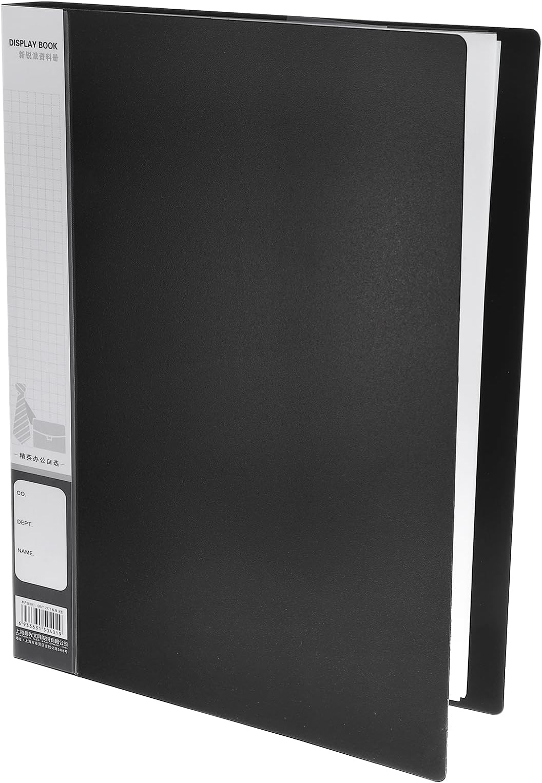 M&G 60-Pocket Binder with PP Plastic Sleeves A4(Black), Art Portfolio Wide Folder with Clear Sheet Protectors, Display 120 Pages for Organizing Documents, 310x255x36mm