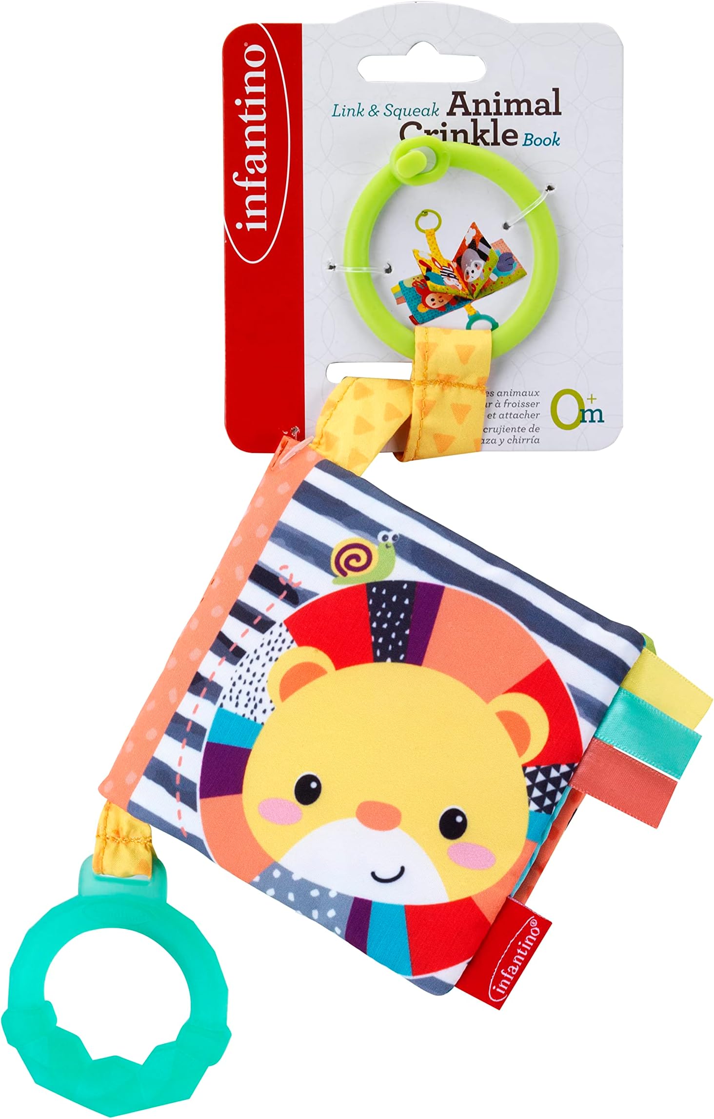 Infantino link & crinkle animal counting book |Stroller & High Chair Toys|Baby Toys|