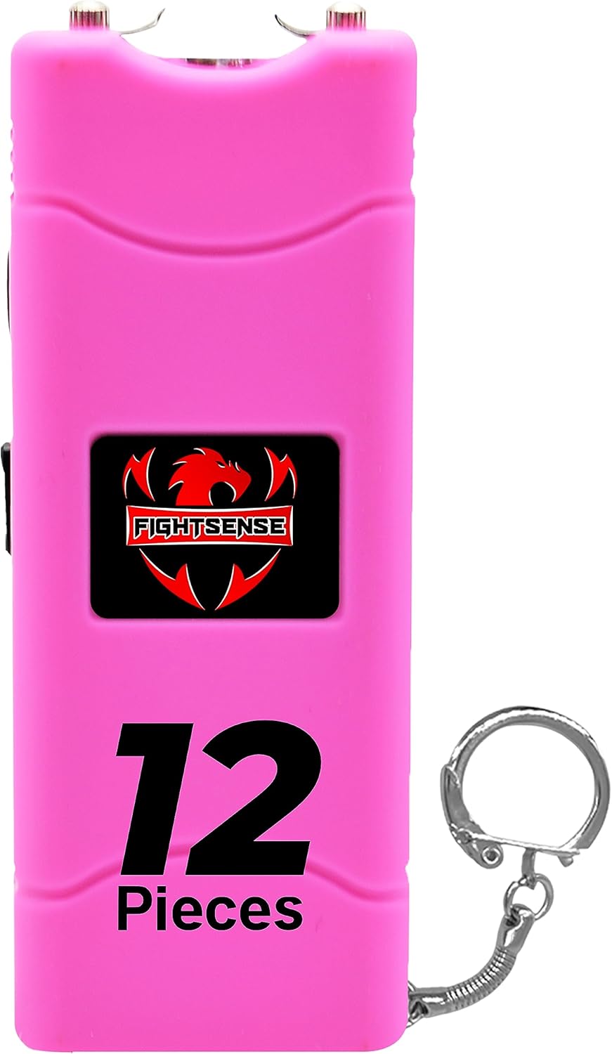 FIGHTSENSE (12 pcs) Wholesale Bulk Stun Gun Flashlight for Men and Women self Defense Device, Rechargeable Stun Gun, Nylon Holsters