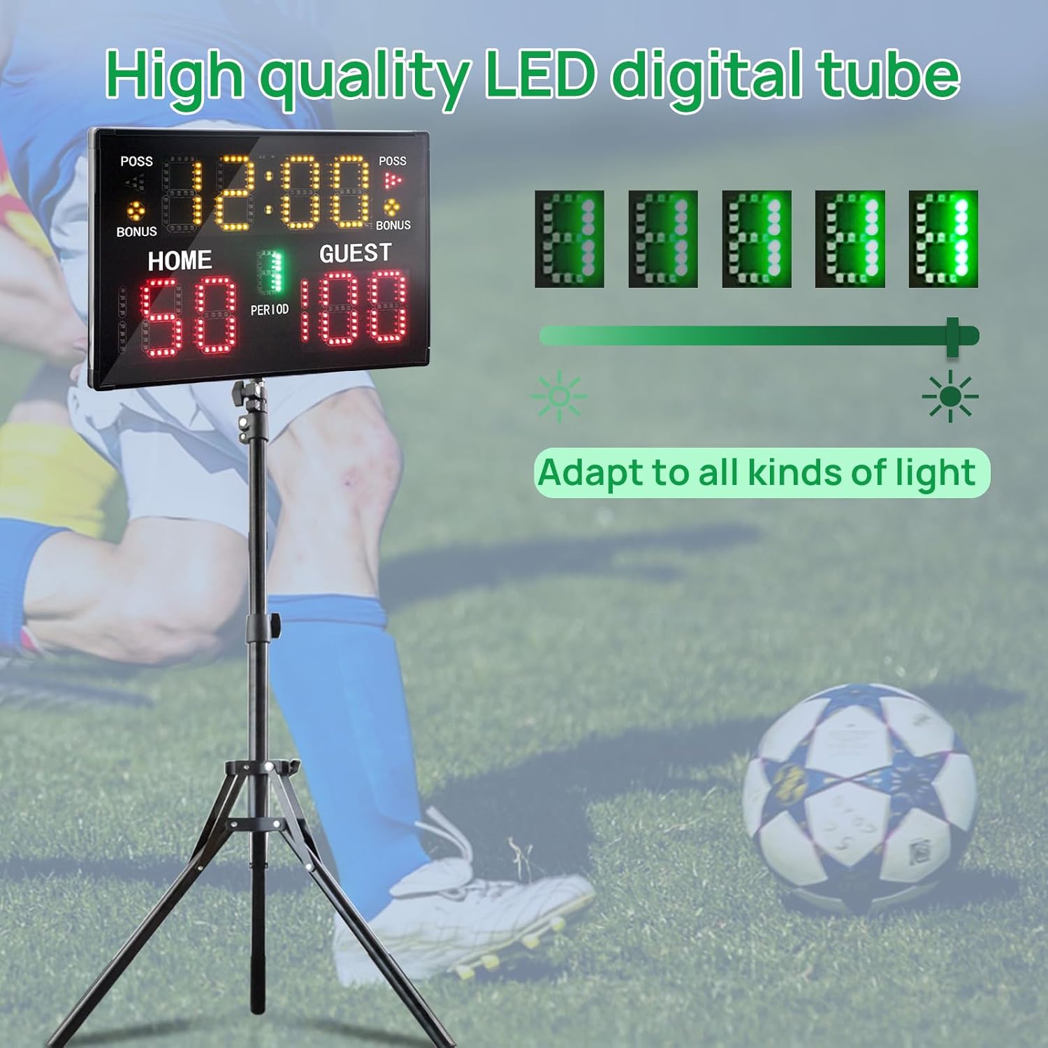 Basketball Scoreboard with Timer Clock, Digital Scoreboard with Remote, Portable Battery Powered Electronic Scoreboard for Baseball/Tennis/Soccer/Volleyball/Ping Pong Games