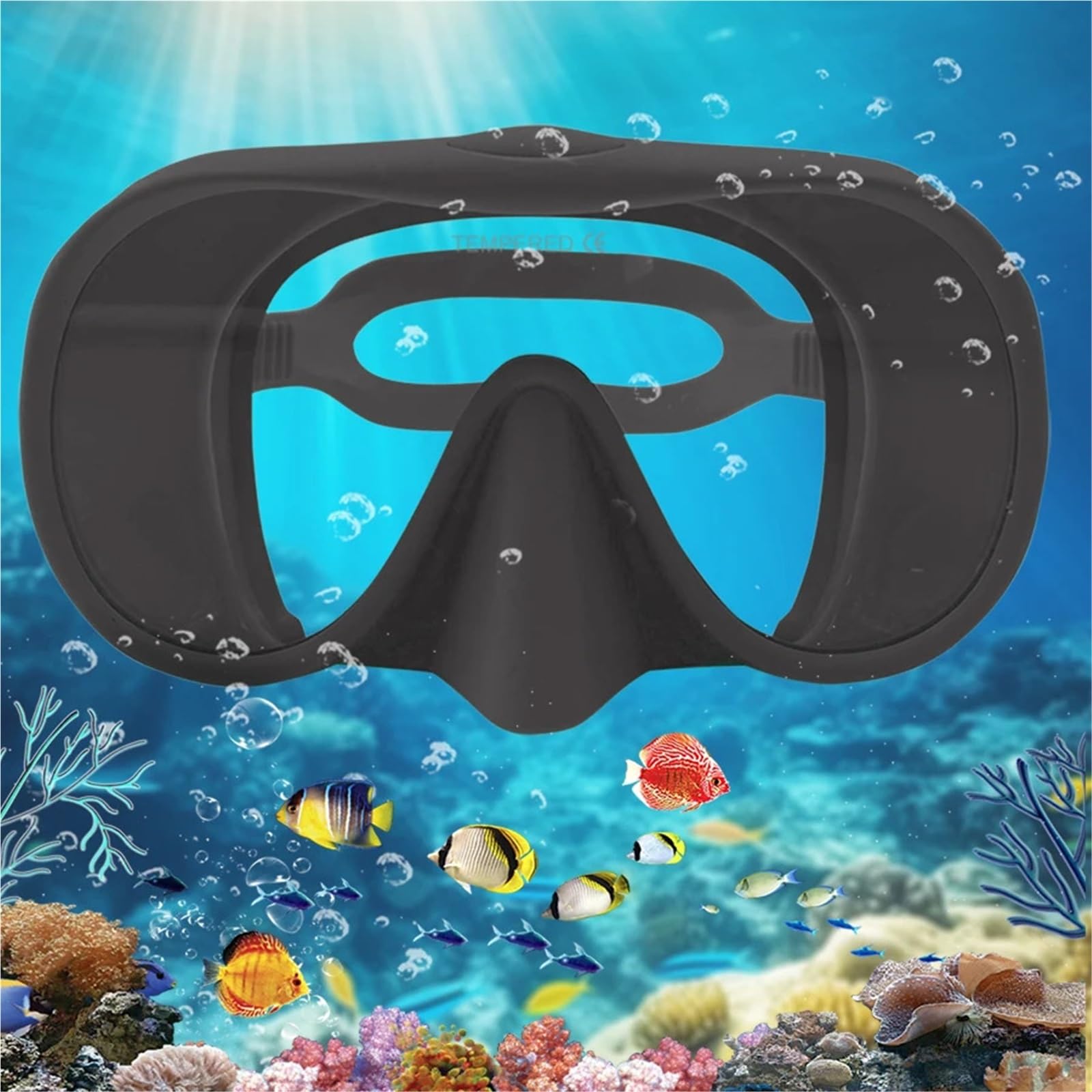 Tauchmasken Taucherbrille Taucherbrille Schnorchelanzug Tauchmaske Schnorchelmaske Ultraweites Sichtfeld Antibeschlag(Off-White)
