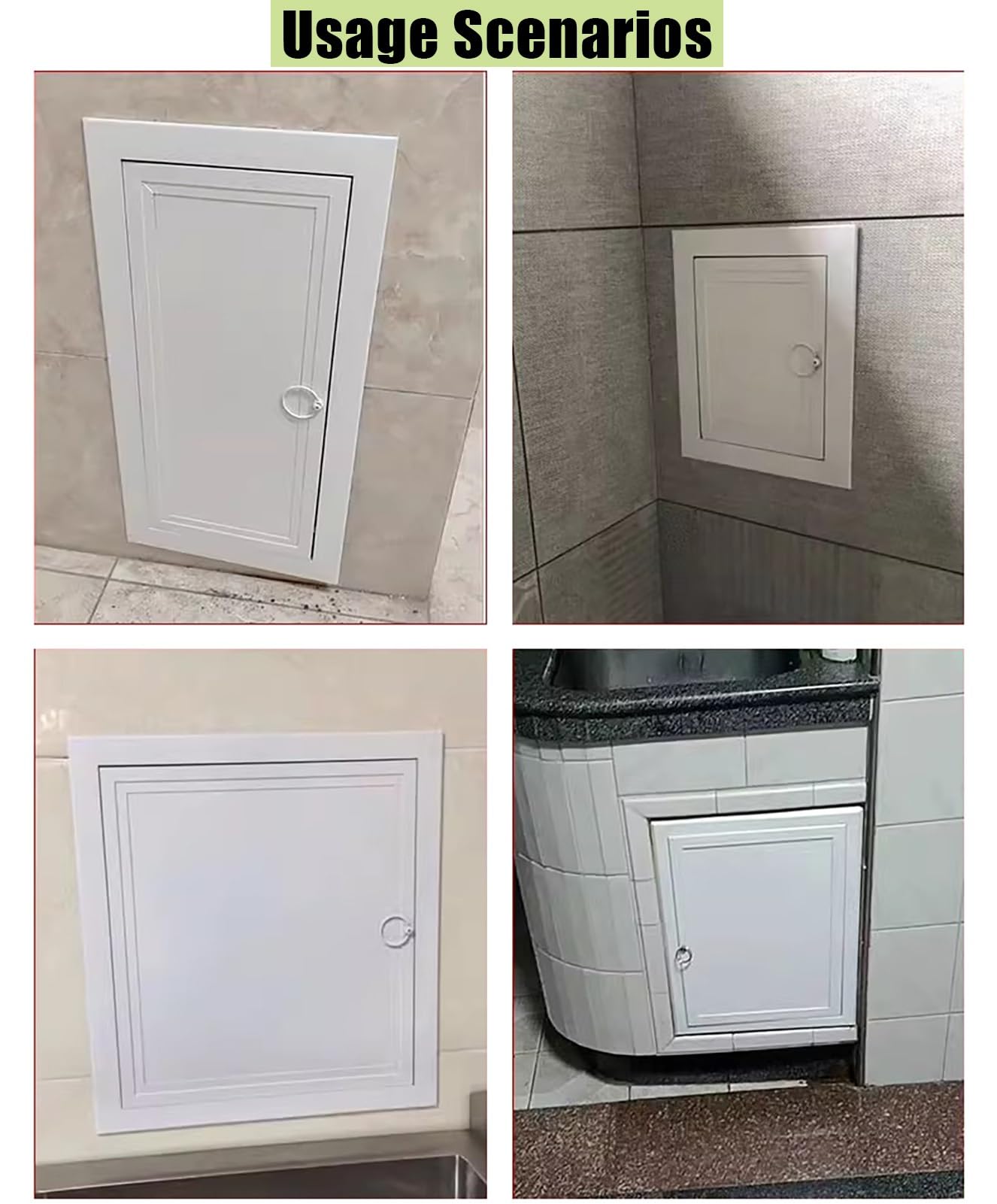 Genérico Puertas de Acceso de aleación de Aluminio con Anilla de tracción, Tapa para Panel de Acceso a Pared y Techo, Placa de Cubierta para Orificio de Puerta de Servicio de plomería de át