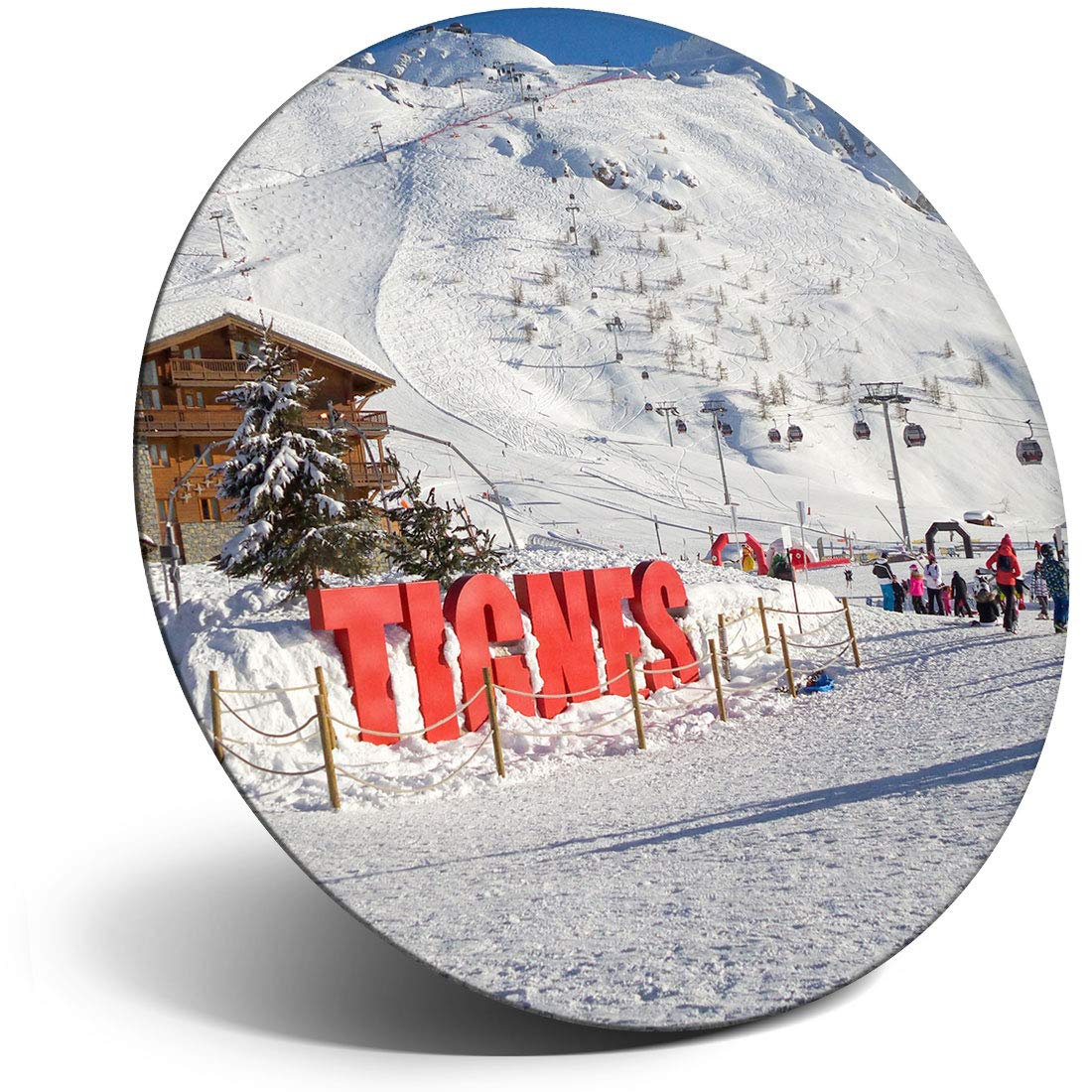 Destination Vinyl Ltd Magnet For Refrigerator, Fridge - Tignes Ski Resort France French For Office, Cabinet And Whiteboard, Magnetic Stickers, 12353