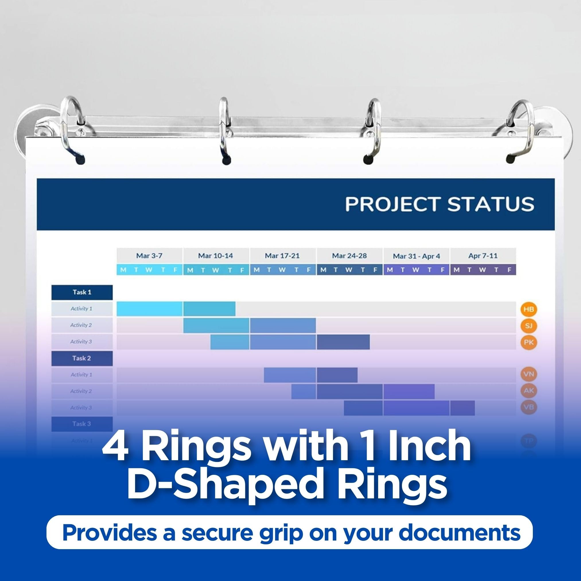 Magnetic Ring Binder Mechanism 10 Pack 4 Rings 1 Inch D Shaped Rings for Hanging A4 Paper