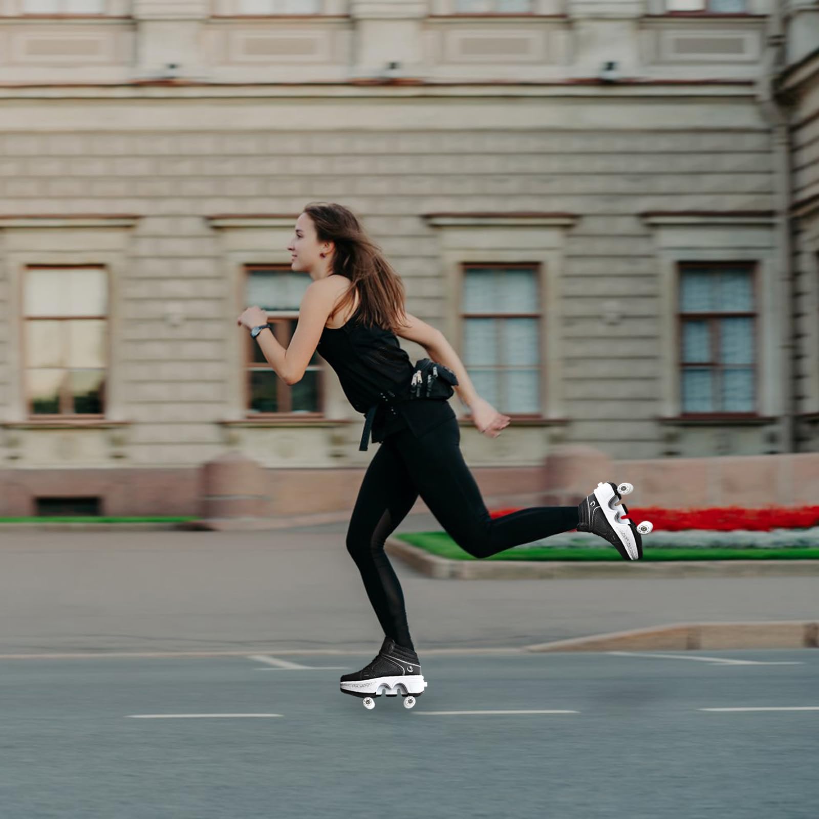TOME. SKATES Scarpe con Rotelle per bambine, Pattini a Rotelle per bambini e Sneakers 2 in 1, Pattini a 4 Ruote deformati per bambino come regali di Natale e compleanno