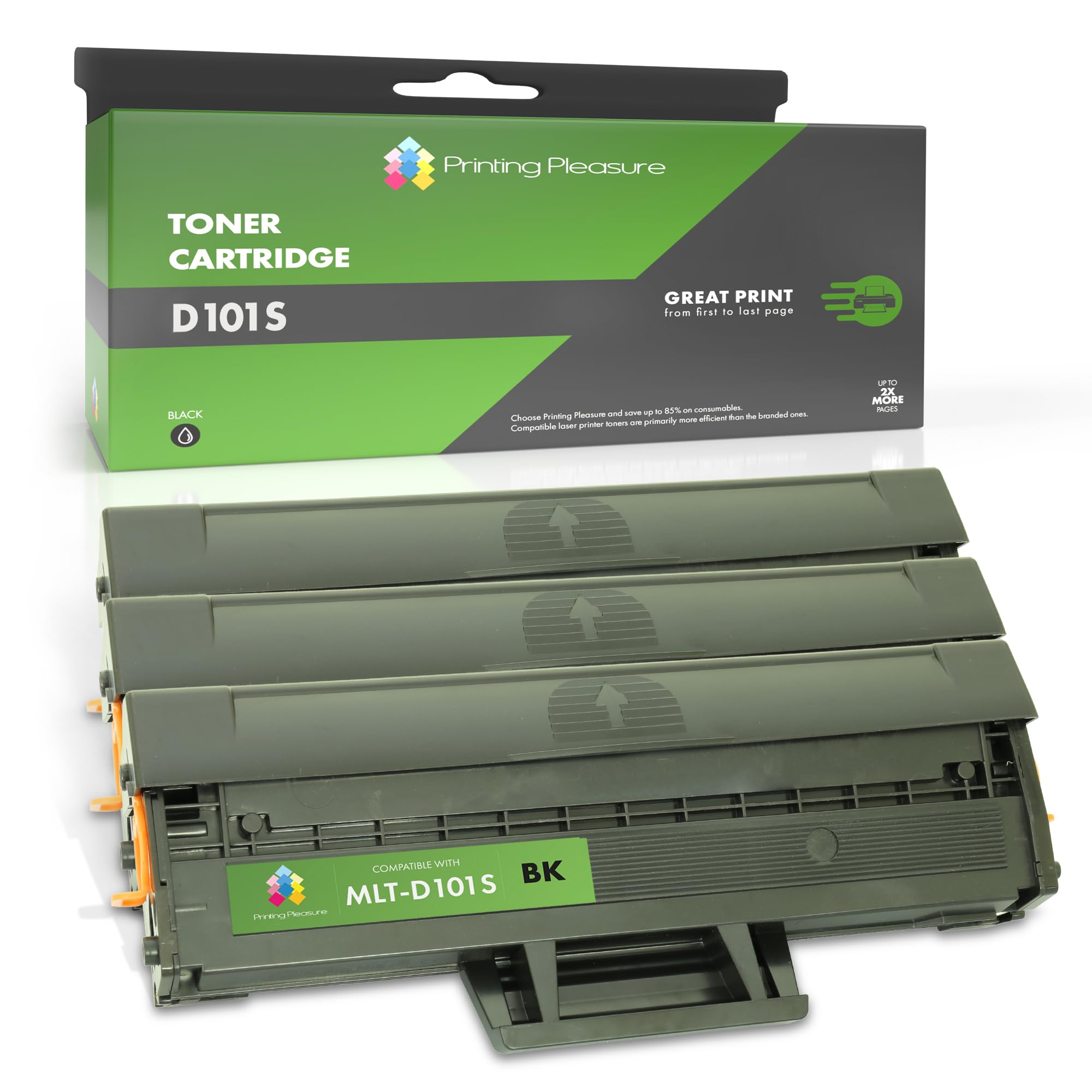 Printing Pleasure MLT/ELS D101S D101S Compatibile Samsung MLT-D101S / ELS-D101S Cartucce di Toner per ML2160 SCX3400 SF760 SCX3405 ML2162 SF760P ML2165 SCX3405FW ML2161 SCX3401 ML2168 3 Nero