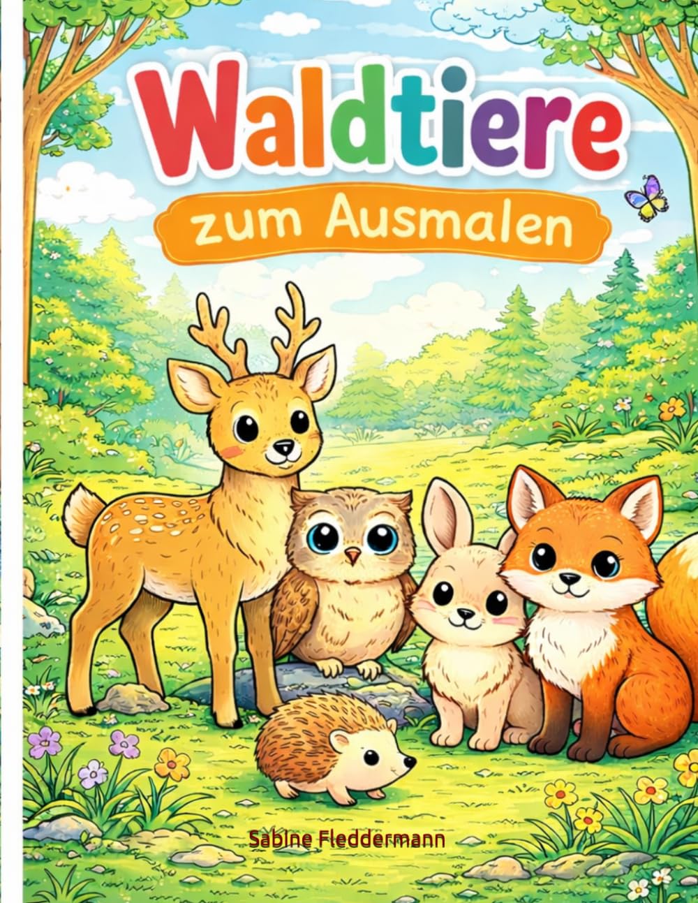 Waldtiere zum Ausmalen: 30 kindgerechte Ausmalbilder mit heimischen Wildtieren – Fördert Kreativität & Feinmotorik