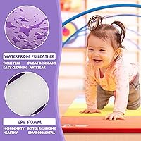 Vista 4 de Kangaroo Hoppers Gymnastics Tumbling Mats for Kids, Foldable Gym Mat with Carrying Handles for Home Activity Play