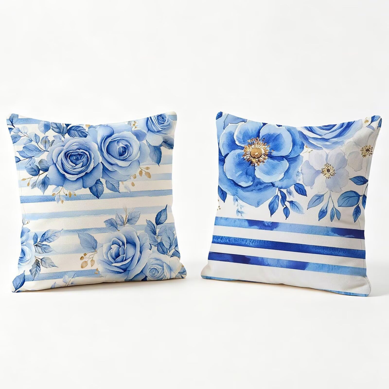 Taie oreiller bleu 45x45 lot de 2 en velours, cadeau de crémaillère