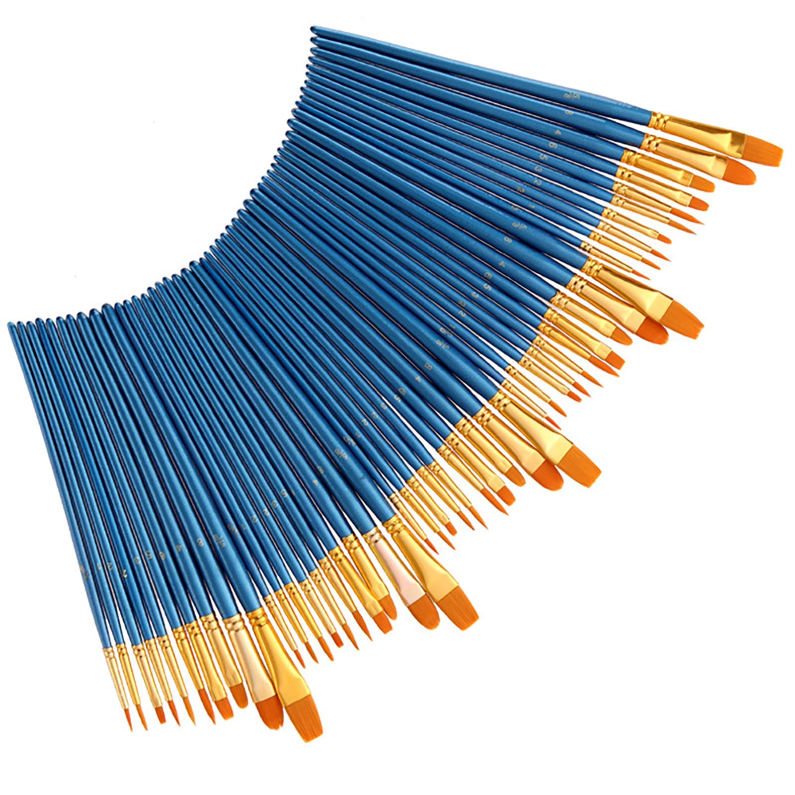 ＣＨＡＭＥＥＮ 5 Pack Paint Brushes Set 50 Pcs Nylon Hair Brushes Artist Painting Kits Professional for Acrylic Watercolor Oil Gouache Face Painting Diy Art Crafts