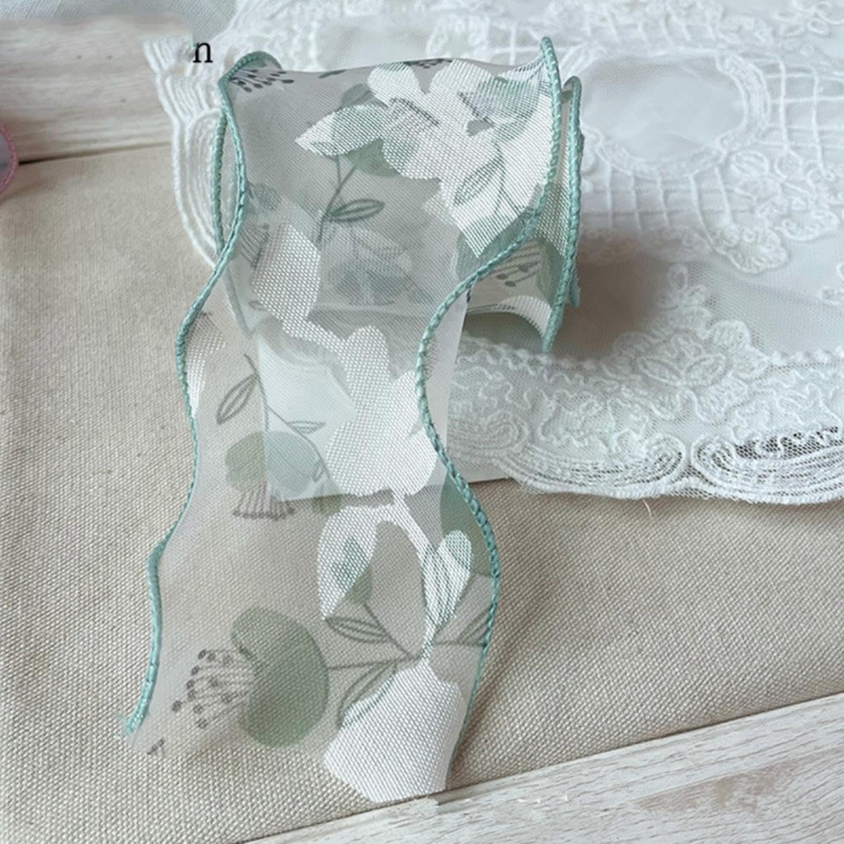 Cinta de Organza de Flores de 6,5-7cm Accesorios de Lazo para el Cabello DIY Materiales de Cinta Hechos a Mano para Embalaje de Regalo 28 Yardas-Azul,65mm