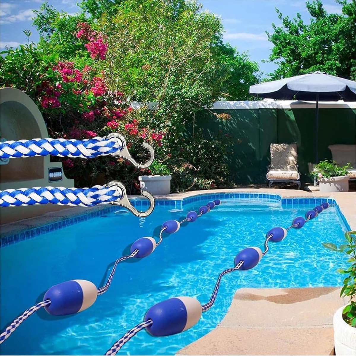 Amazon.com : Swimming Pool Safety Rope with Floats 9FT-100FT, Buoy Line ...