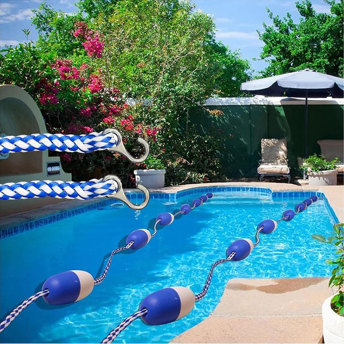Évitez les risques en bassin avec la corde de sécurité pour piscine réglable à flotteurs