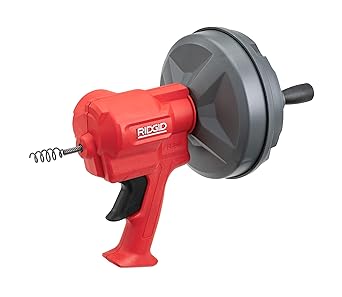 RIDGID 80168 EZ SpinTM Drain Snake for Tubs, Showers, and Sinks, Drain Cleaner with AUTOFEED, MAXCORE Cable