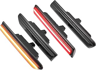 LED Side Marker Light 33655-SEP-A01 Front Rear Turn Signal Lights Fender Sidemarker Lamps for Acura TL Black Lens Amber Red LED Light 2 Pair