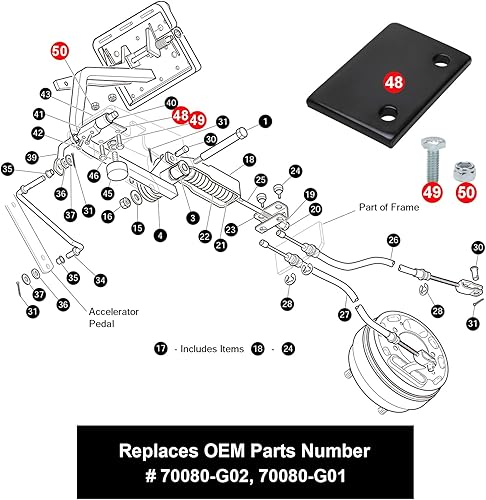 Miniatura 4 de Roykaw EZGO Hill - Soporte de freno para modelos de carrito de golf eléctrico y gas TXTMedalista 1994 sustituye al fabricante original  70080G02P