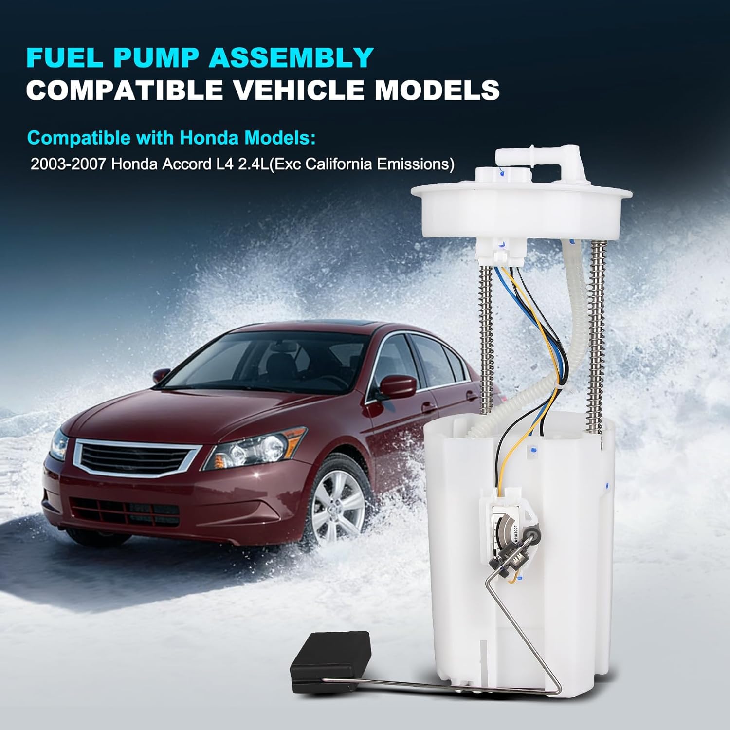 OTO-K Electric Fuel Pump Module Assembly Compatible with Honda Accord 2003-2007 L4 2.4L Gas, Excluding California Emissions,Replace#2202-425077 E8656M