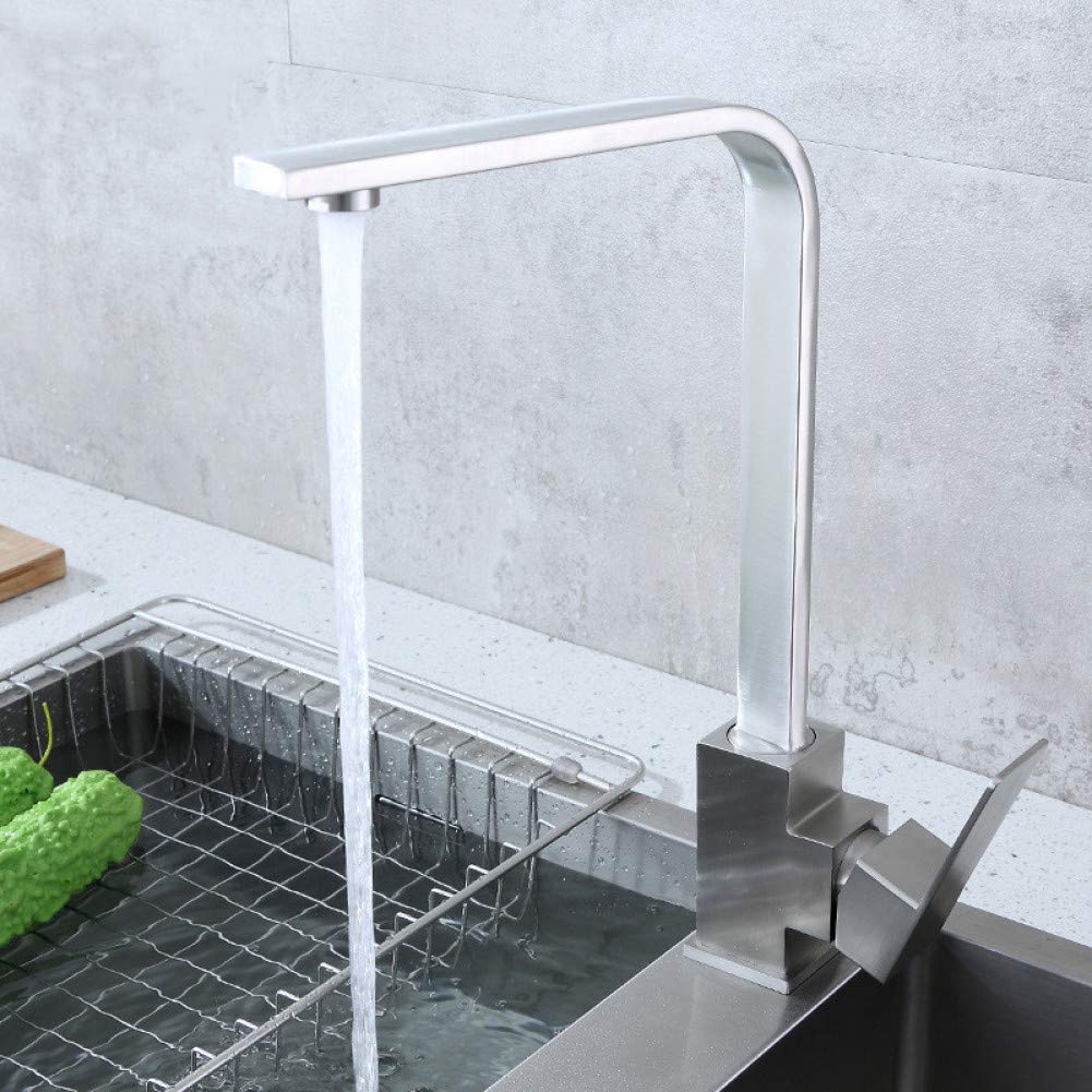 Mitigeur de cuisine inox 304 anti-corrosion avec levier unique pour un réglage fluide