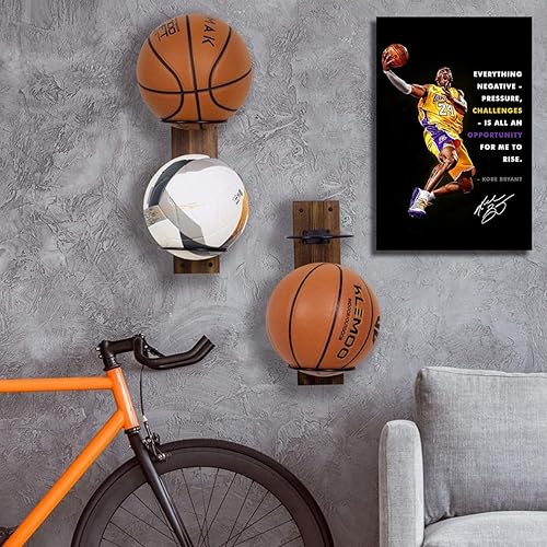 Miniatura 3 de TYPTEK Kobe Bryant - Lienzo inspirador de Mamba negra, póster motivacional con cita de jugador de baloncesto para decoración del hogar y la oficina,
