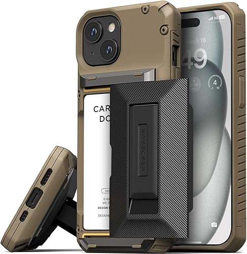 Miniatura 18 de VRS DESIGN Damda Glide - Funda híbrida para iPhone 13 Pro, ranura para tarjetas con soporte, funda funcional resistente compatible con iPhone 13 Pro