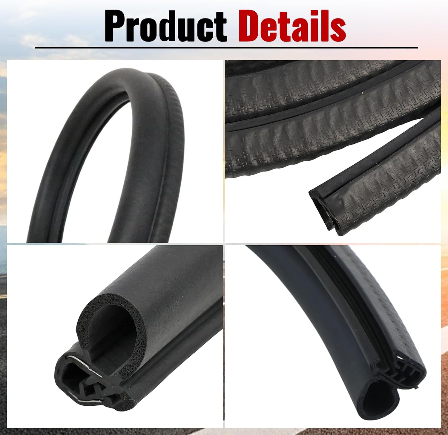 Front Door Weatherstrip Seal Compatible with 2000-2006 Chevy Silverado GMC Sierra 4 Door Extended Cab, Rubber Door Weatherstrip Sealing Strip Trim, Replace# 5130971 (2pcs/Set)