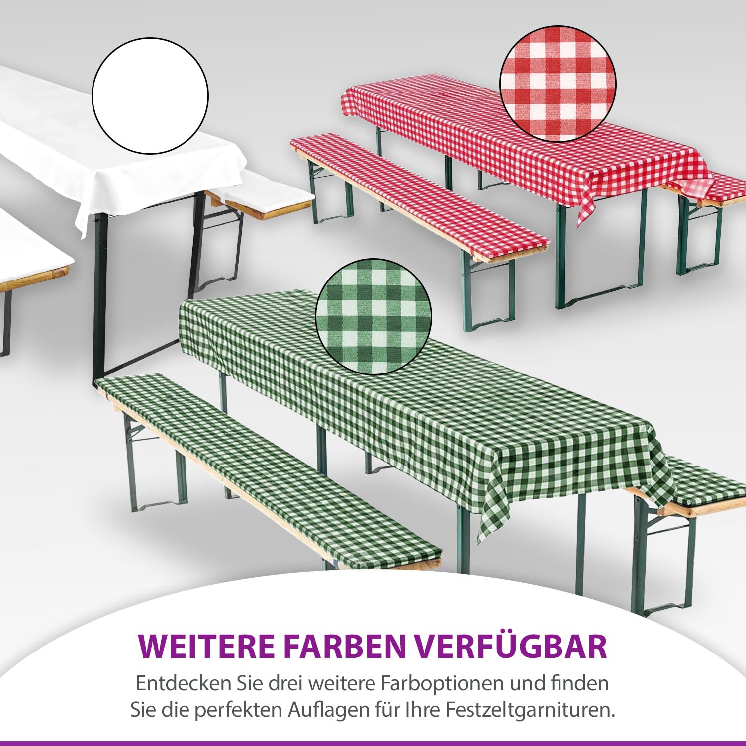 Set di 3 cuscini per panchina, colore: blu/bianco
