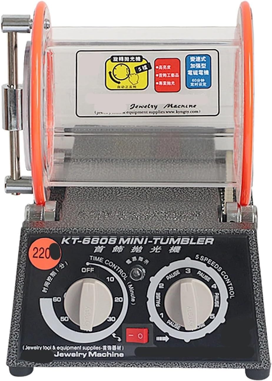 KT6808 ジュエリー研磨機 - プロフェッショナルジュエリー仕上げ用 5 速双方向ロータリーグラインダー & ポリッシャ Amazon |  Yubbuio バレル研磨機 回転バレル研磨機 KT6808 最大容量3kg タイマー機能付 スピード5段調整可能 研磨ボール付属 110V  チェンジバレル研磨機 ...