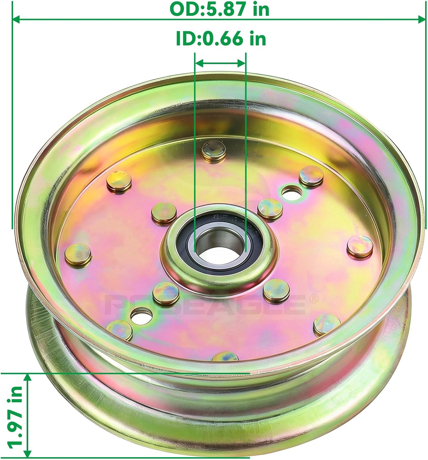 2 Pack 539132728 Idler Pulley Replaces 589766102 Husqvarna Idler Pulley 589766101 539112196 539131148 for Husqvarna 46" 48" 61" 54" Z246 RZ4623 MZ61 MZ6128 MZ52 MZ54 RZ46i RZ4824f Z248f Decks