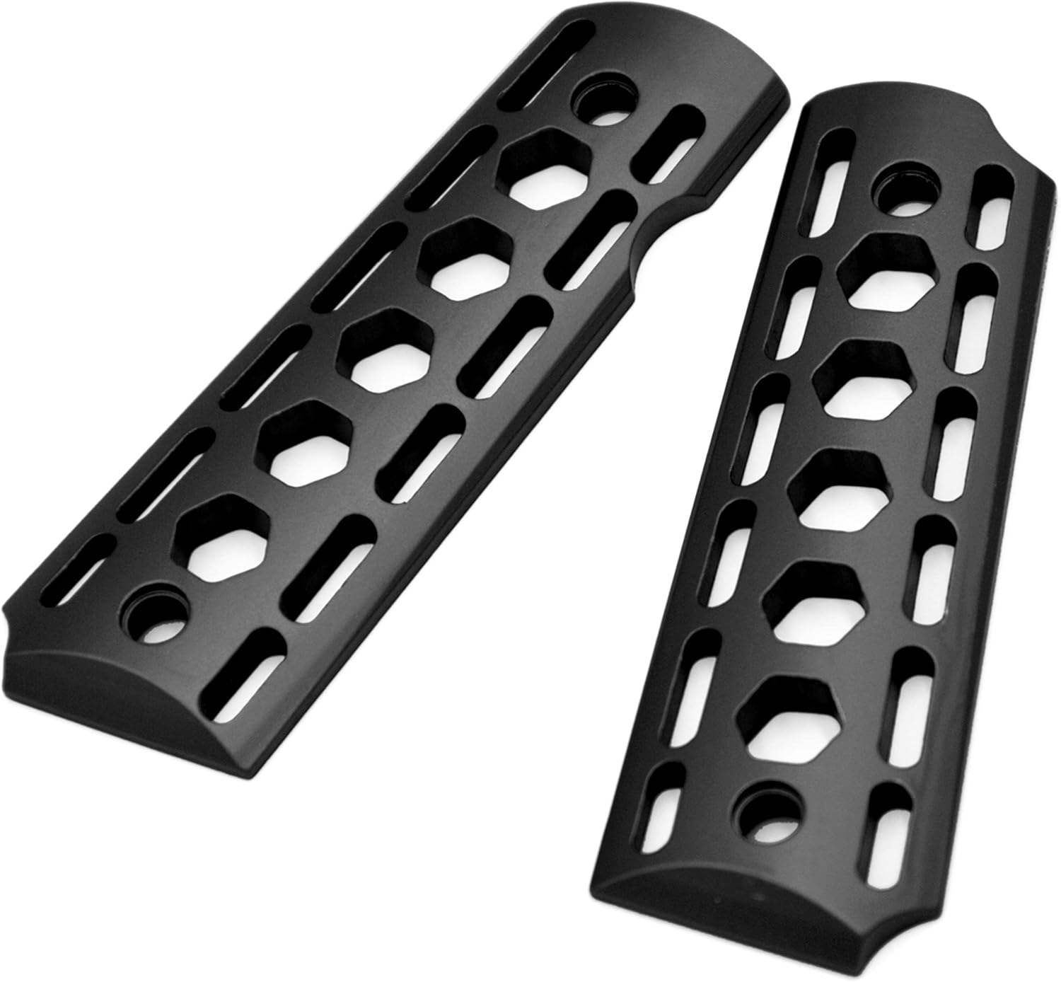 1911 Grips - 1911 Full Size Grips Handgun Grip Aluminum 6061 (Gov. and Clones) Hard Anodized Skeleton CNC Cut Through Slim Compatible Replacement Accessories