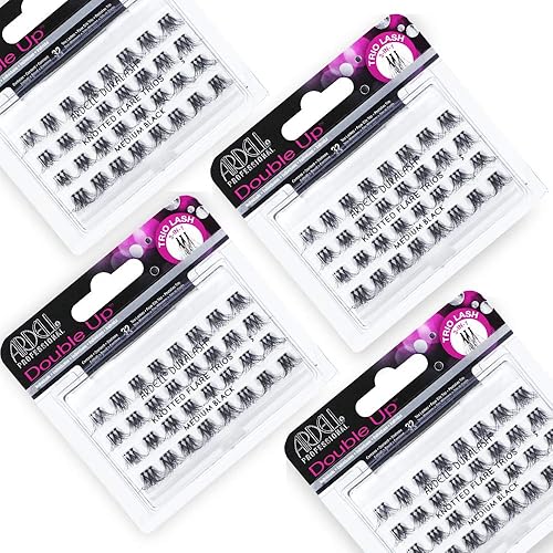 Ardell Pestañas postizas doble trío individuos medio negro paquete de 4