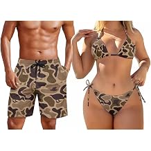 KEIAHUAN Couple Matching Swimwear Womens 2 Piece Bikini Set Halter String Swimsuits and Mens Swim Trunks Summer Shorts