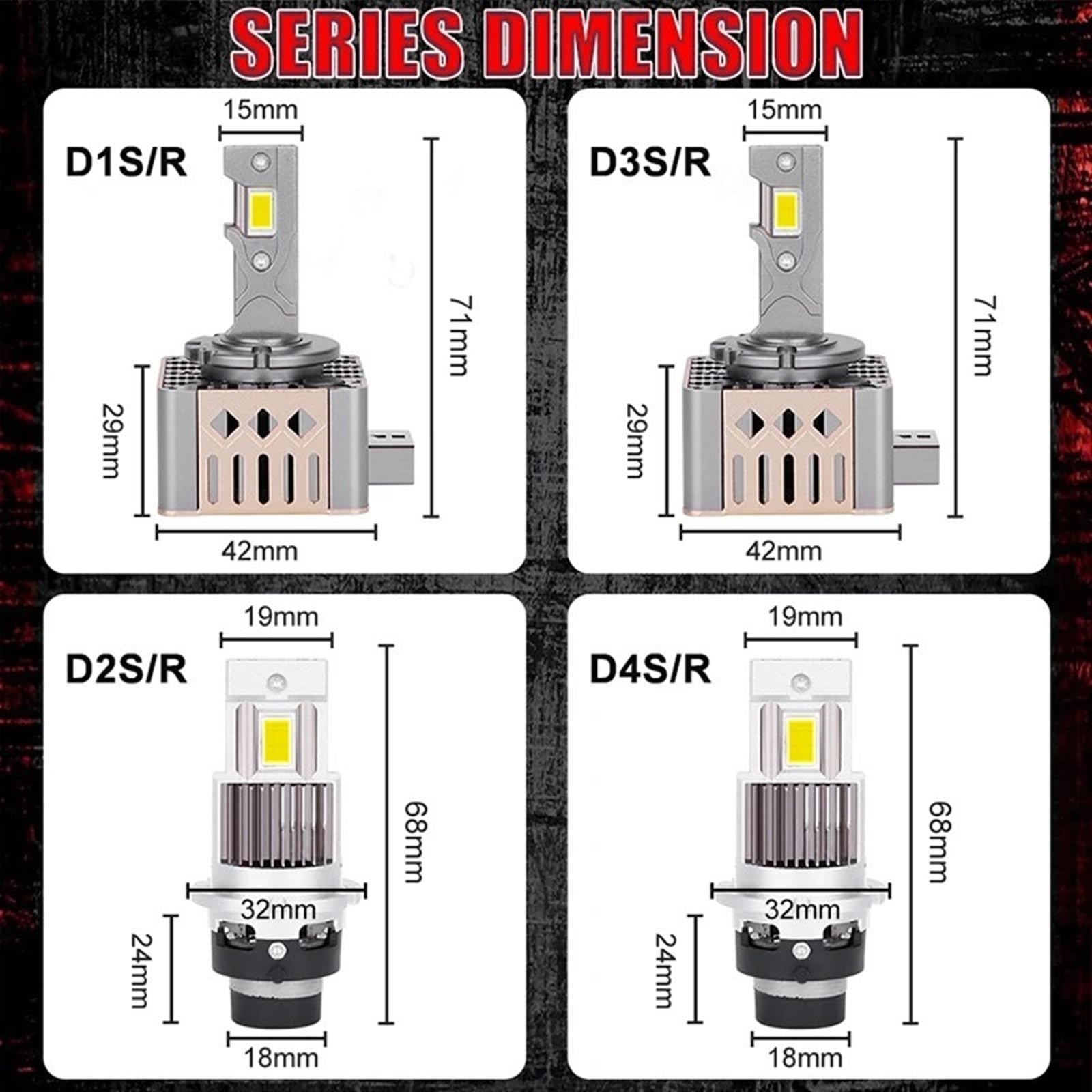 D2S D4S faro LED HID D1S D3S Canbus 450W 250000LM 1:1 D1R D2R D3R D4R D8S bombillas de xenón Turbo lámpara de coche motocicleta luz Plug & Play(D2R D2S)
