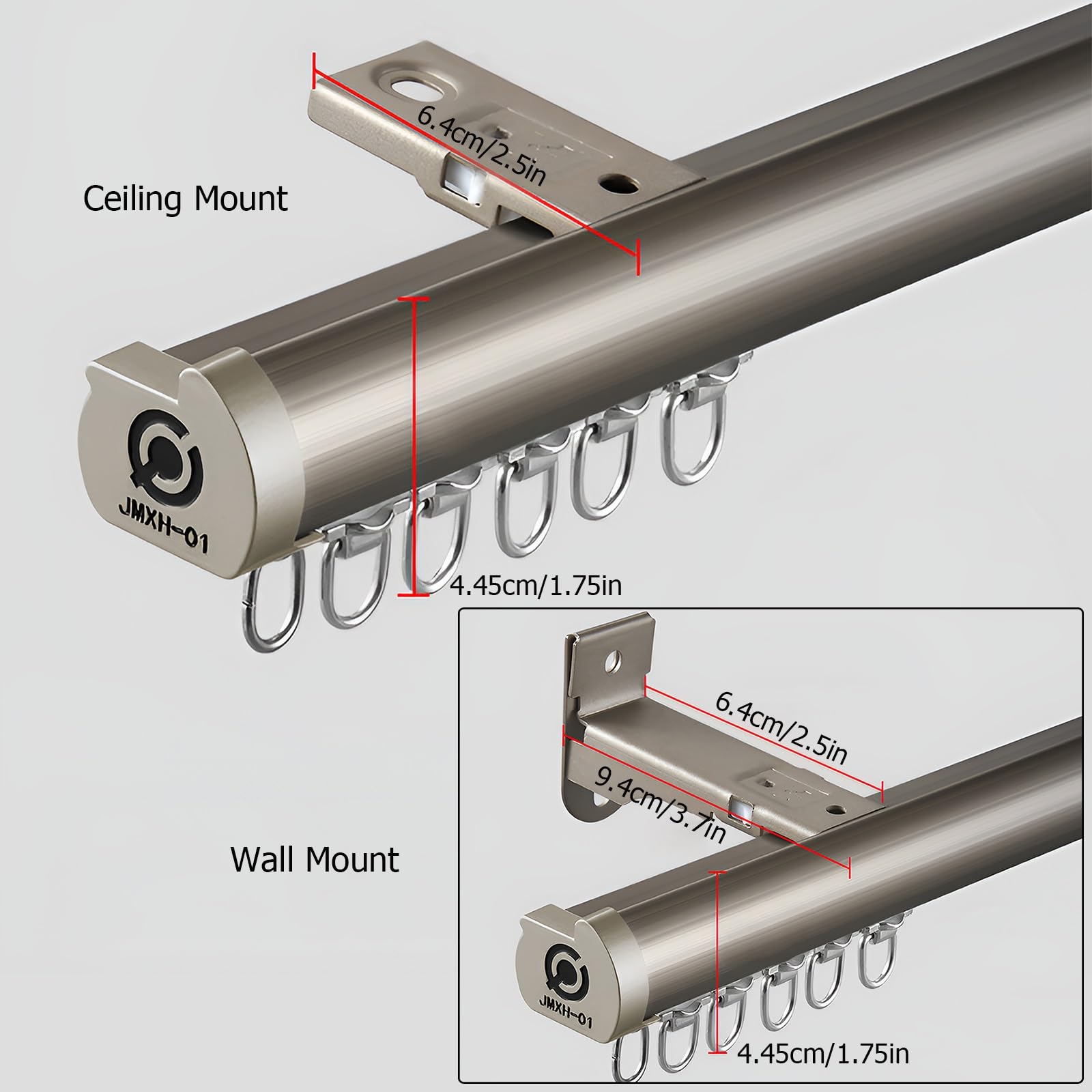 Unsichtbare Vorhangschiene Gardinenschiene für Decken- Oder Wandmontage Raumteiler Duschvorhangstange Aluminium Gardienenstangenset für Balkon Facile à Installer(Apricot,480cm(4 * 120cm))