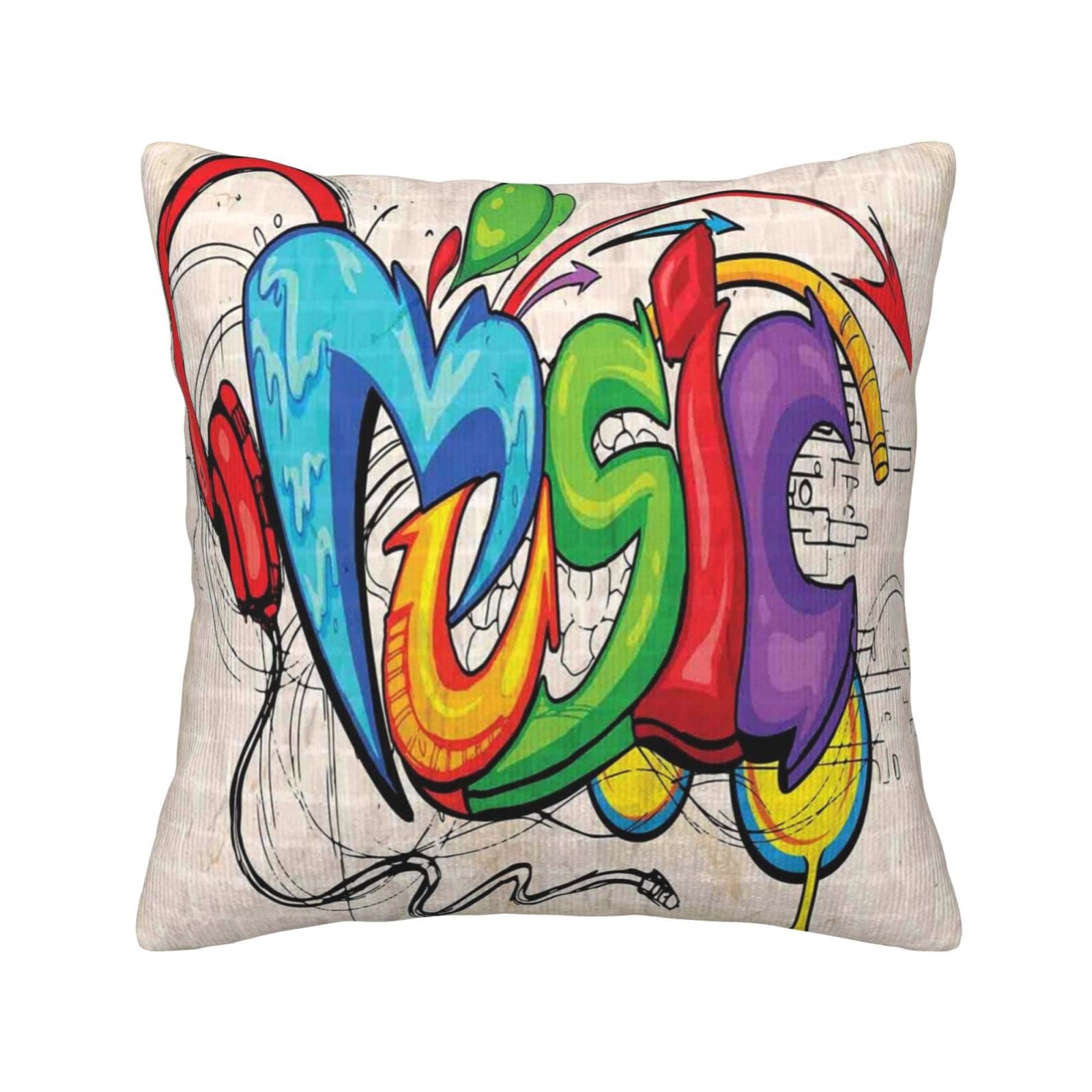Housse de coussin graffiti pour canapé et décoration de maison moderne
