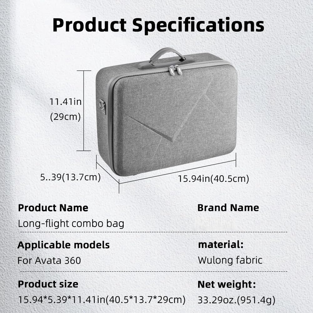 Custodia da trasporto per DJI Avata 360 RC 2 Fly More Combo, borsa portaoggetti di grande capacità con tracolla, organizer protettivo portatile per telecomando RC2, hub di ricarica batteria, batterie