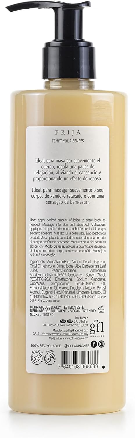 Prija Relaxing Massage Lotion with Aloe Vera and Cypress Oil, Refreshing and Moisturising Body Cream Leaves You Feeling Relaxed with a Sense of Wellbeing 2 x 380ml - Image 2