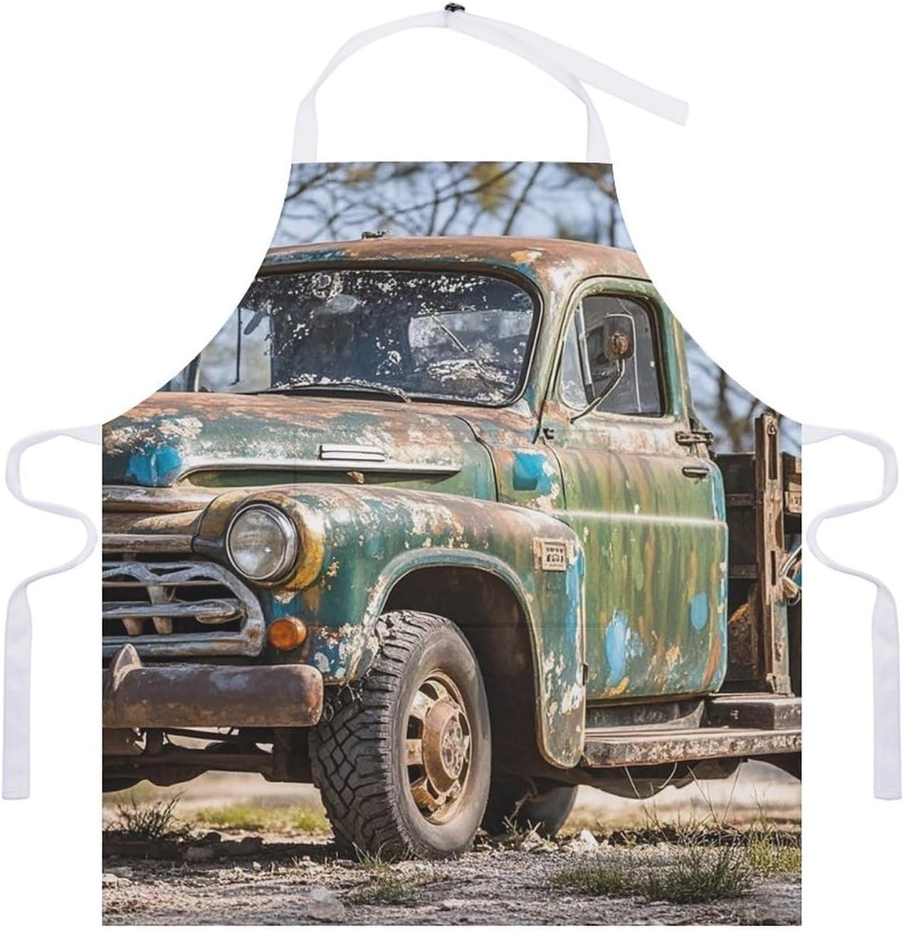 Old Truck Car Apron for Cooking Kitchen Chef Aprons with Pockets Unisex Professional Adjustable Bib Aprons Restaurant Waterdrop Resistant Apron for Men Women Waiter